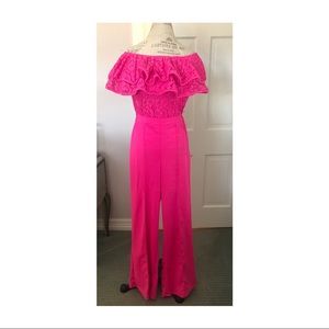 Fashion Nova Hot Pink Wide Leg Jumpsuit